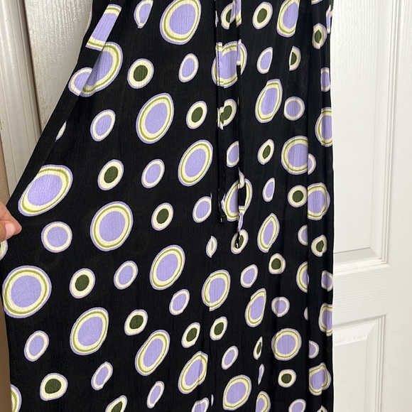 Long Black & Purple Polka Dot Sundress - SZ 9/10 - Picture 5 of 7